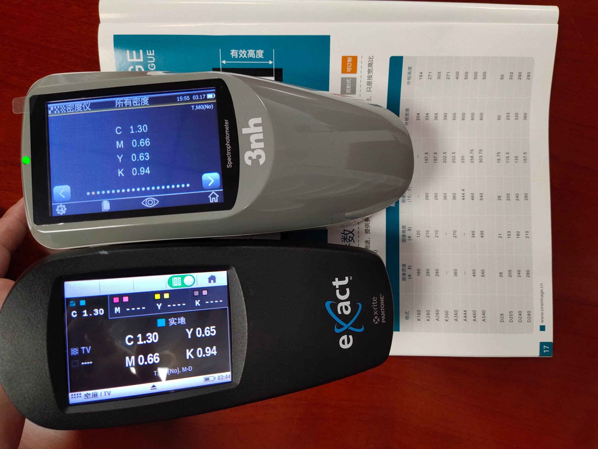 3nh YD5050 CIE LAB Color Space Spectrophotometer CMYK Densitometer Similar To Xrite Exact