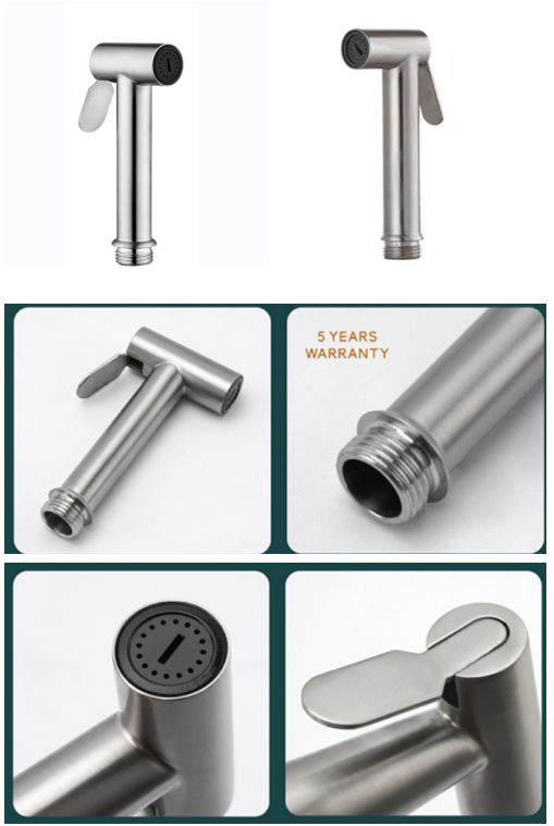 Stainless Steel Materials Home Bidet Toilet Gun For Plastic Foam Hand Shower Spray