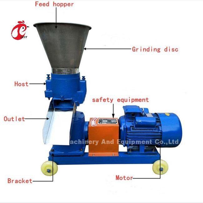 220V Flat Die Chicken Feed Pellet Machine 1000kg Per Hour Star