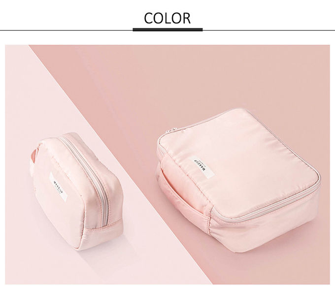 Custom Makeup Brush Organizer Foldable Private Label Pink Brush Cosmetic Bag