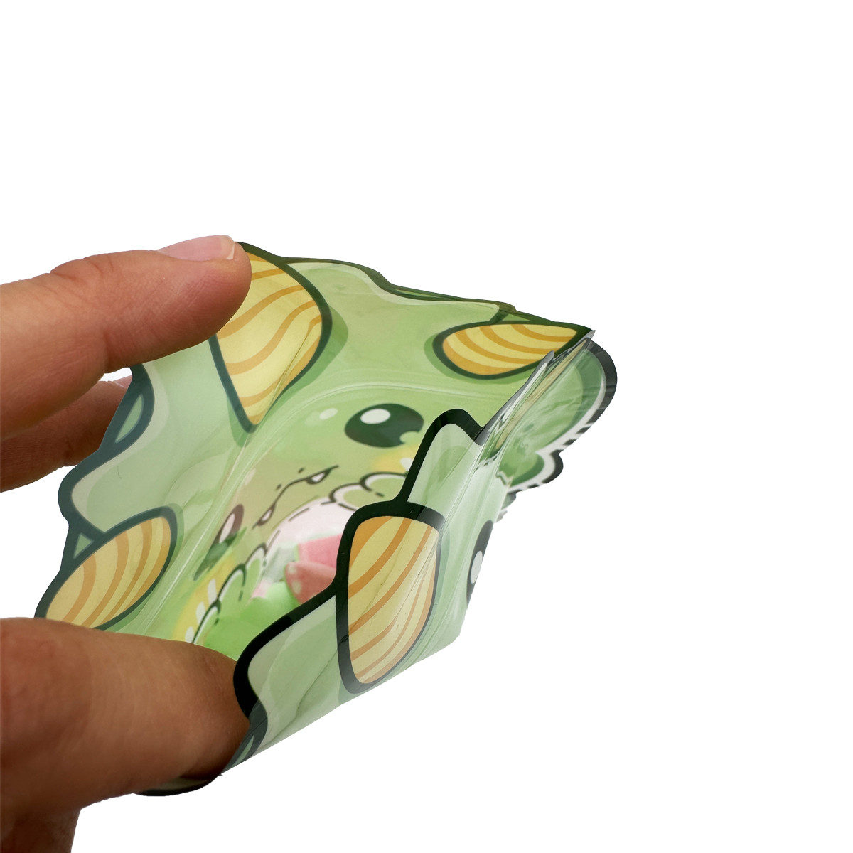 Custom Dinosaur Dragon Shape Cut Stand Up Resealable Bags with Window and Zipper for Food Storage Packaging