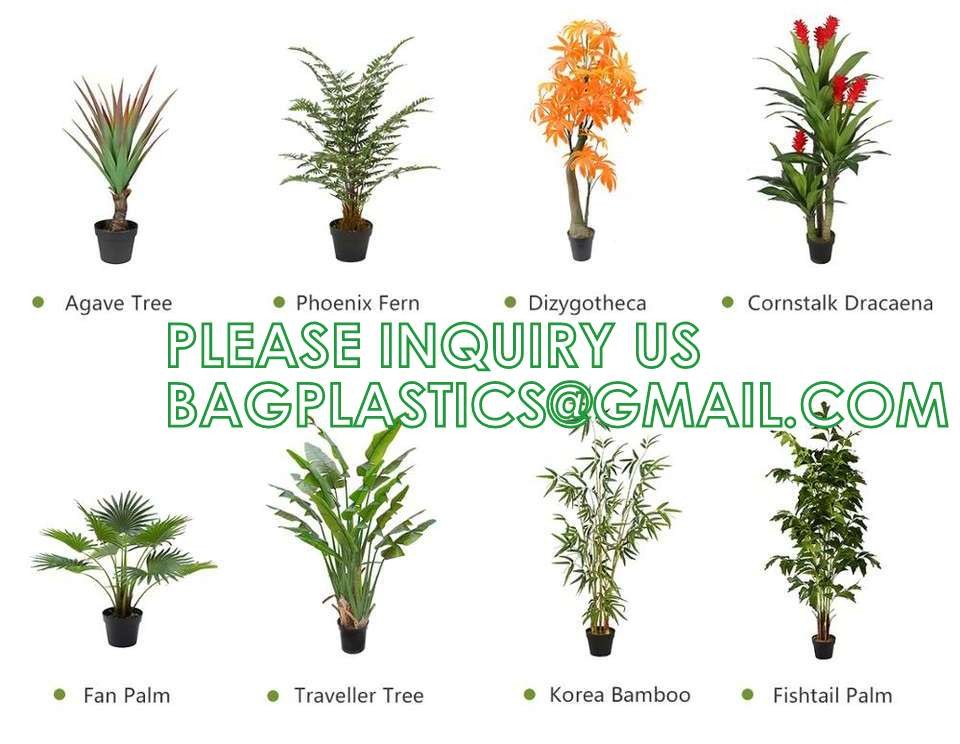 Artificial Trees for Home Decor Plants Large Artificial Tree Branch Green Leaves Real Touch Fake Papaya Tree