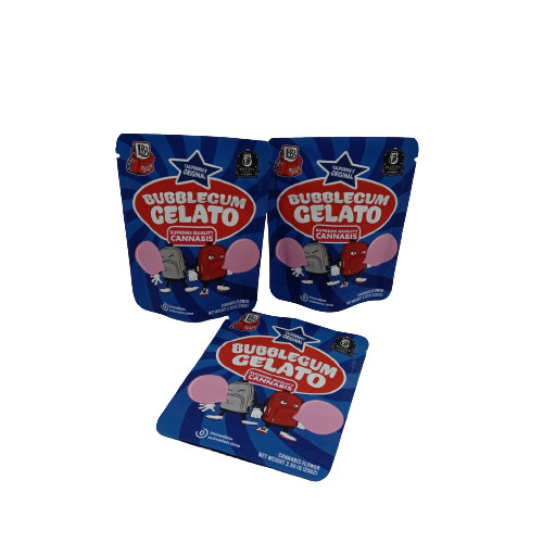 Flat Bottom Aluminum Foil Mylar Bag weed Candy Packaging With Valve And Zipper