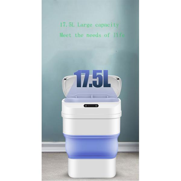 Factory Direct Sales New Foldable IPX5 Waterproof Rectangular Intelligent Electronic Plastic Sensor Trash Can