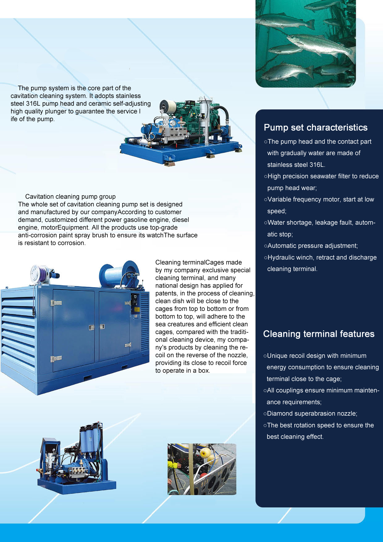 Professional Underwater Cleaning Equipment for Marine Fish Culture Mesh Cleaning
