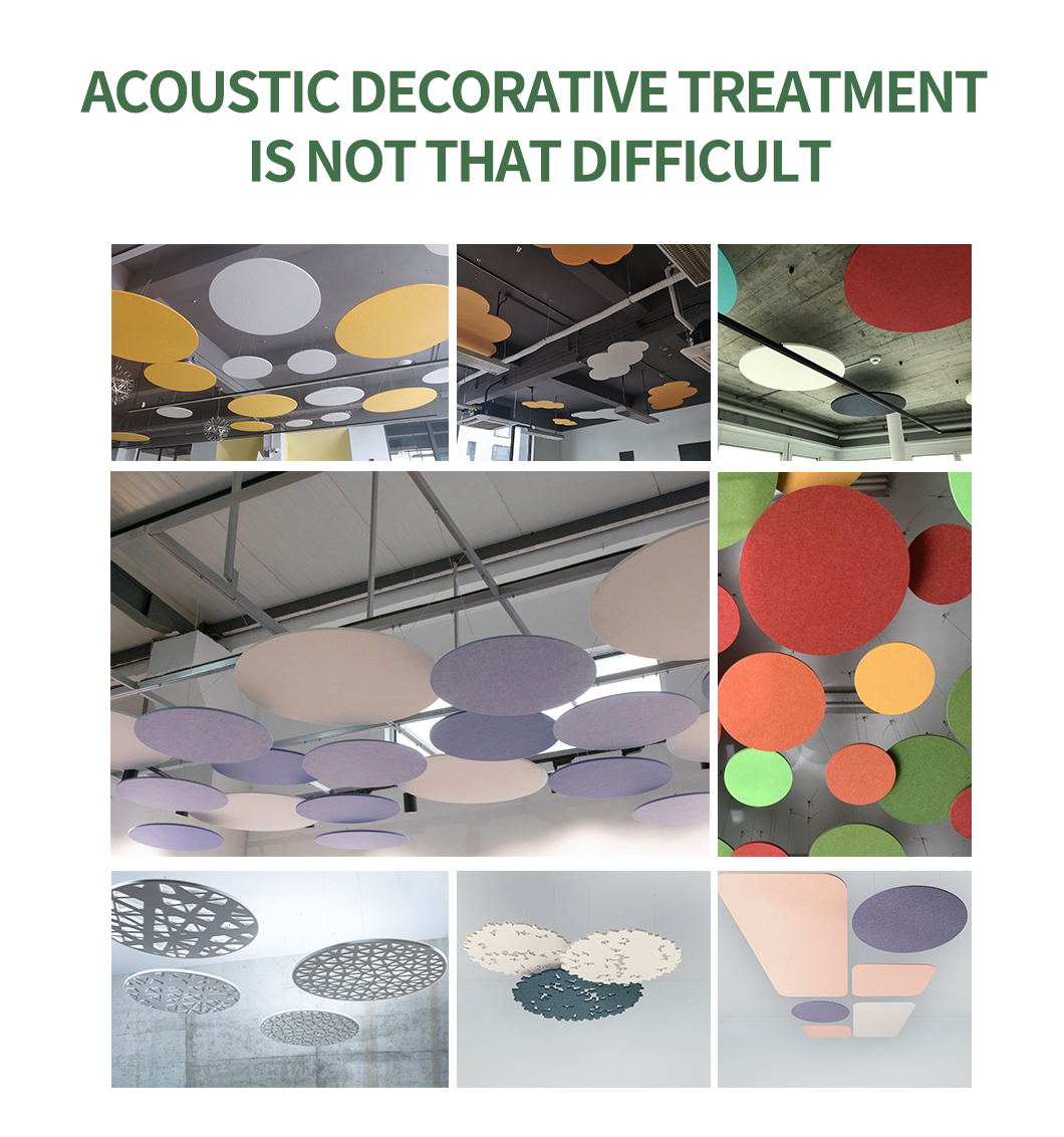 Polyester Fiber PET Hanging Acoustic Baffles Modern Design Artistic Ceilings