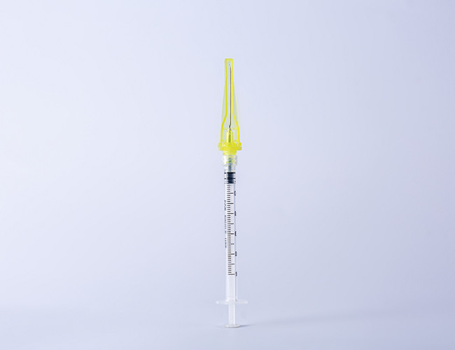 Sterile Medical Disposable Safety Syringe With Safety Needle 16G-30G FDA51K