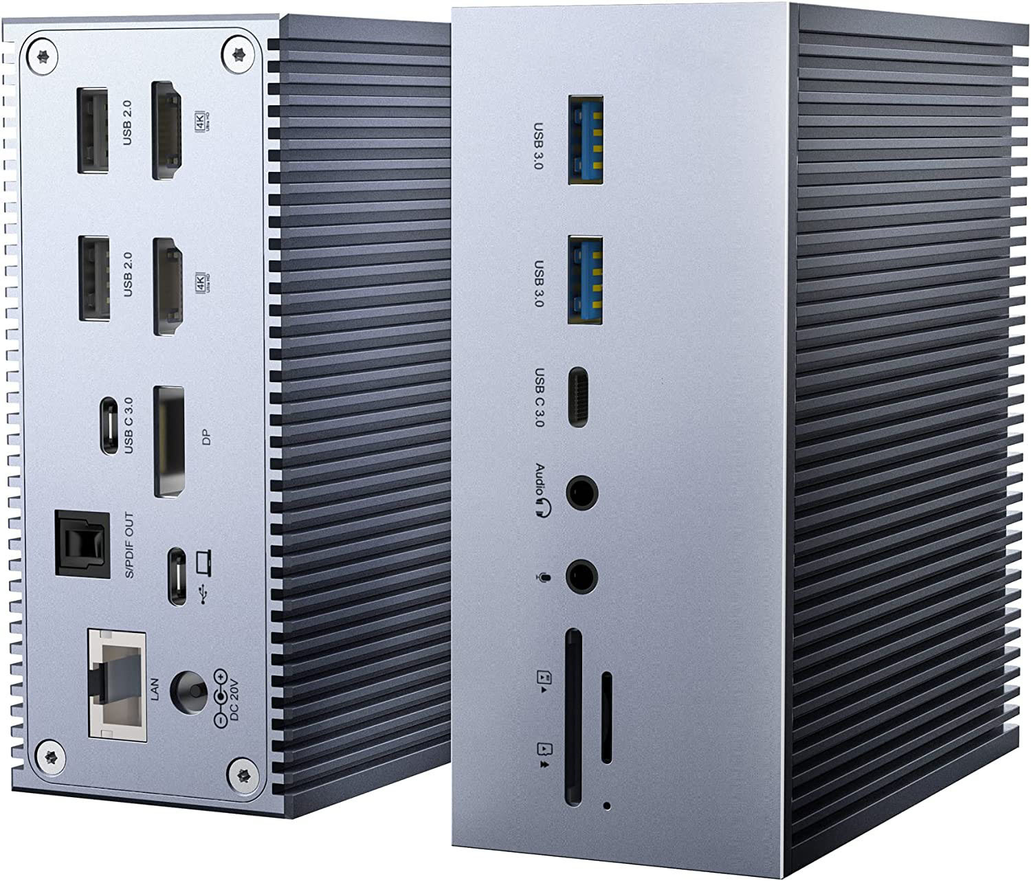 Aluminum Alloy And ABS Material USB C Docking Station with SD /TF Card Reader Plug And Play Connectivity