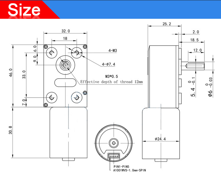 50W bldc Brushless Worm Gear Motor 2000rpm With Braker D Shaft