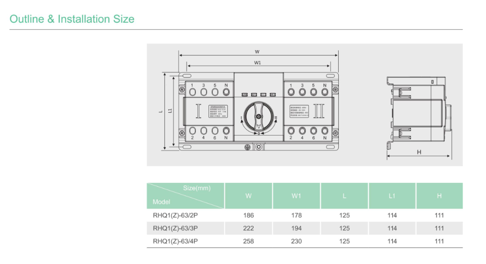 HOT sale ATSQ1 63A Automatic transfer switch 2poles
