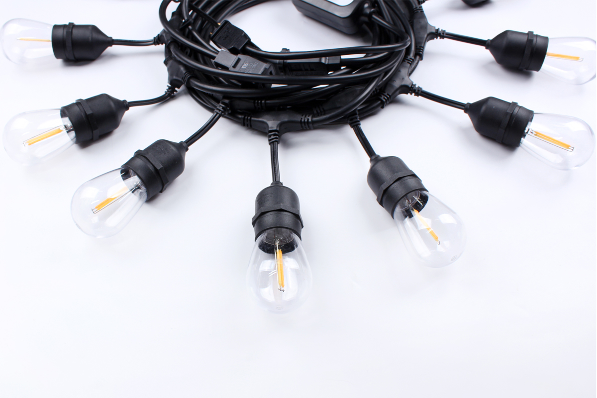 LED Christmas Light String Festival Decoration Waterproof IP65 S14 3500K Dimmable Connectable Remote Control Edison Light