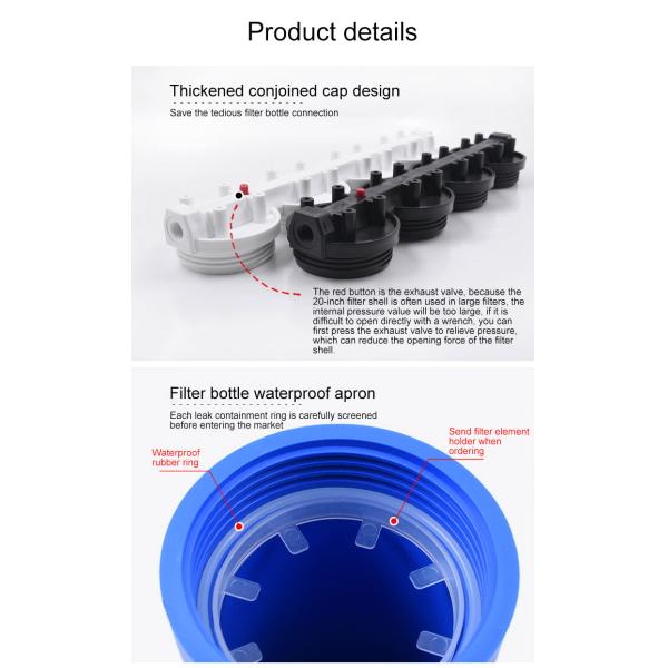 Polypropylene PP 20 Inch Front Water Filter Housing 4 Minutes 3013 Ro Membrane Housing