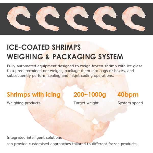 Automatic Cooked Shrimp Weighing Box Packaging Line Fresh Frozen Shrimp Filling Packing Machine For Tray
