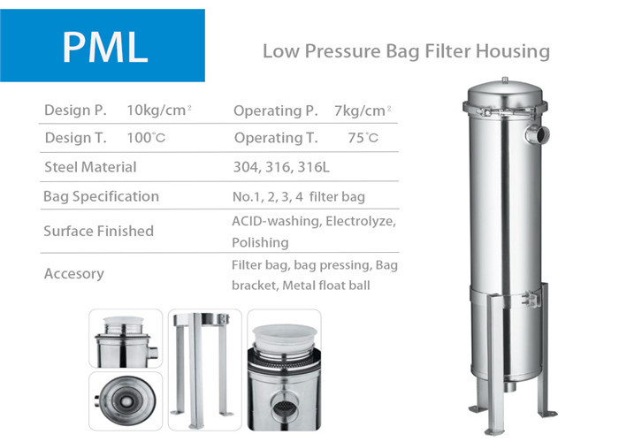 Stainless Steel Liquid Filter Housings Bag Type For Liquid Filtration CE Approved