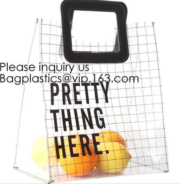 Clear Zipper Pouch with Strap Makeup Bag PVC Cosmetic Pouch,Printing Clear k Cosmetic PVC Pouch, bagease, bagplast