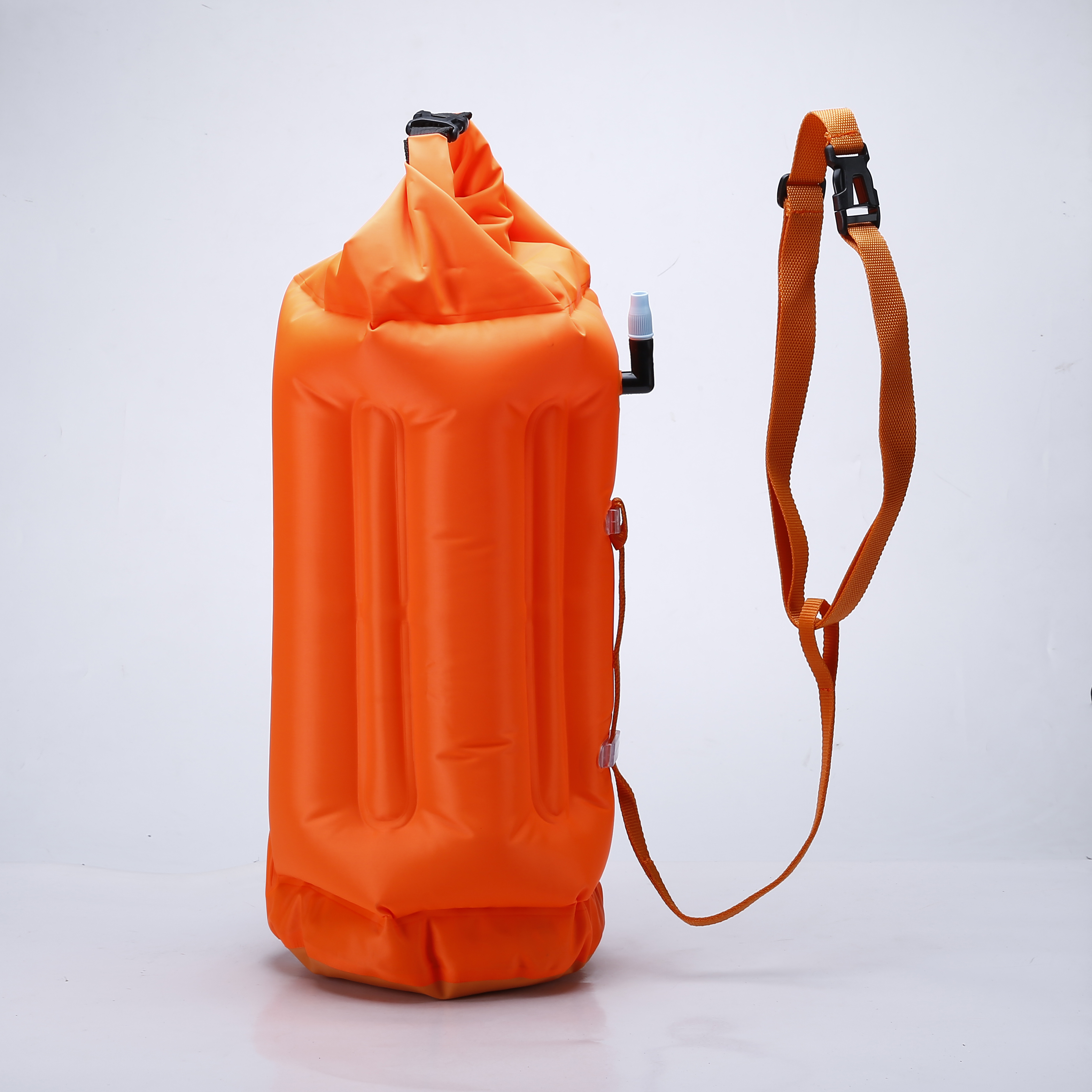 Nylon TPU Triathlon Race Gear Green Inflatable Swim Buoy With Patent