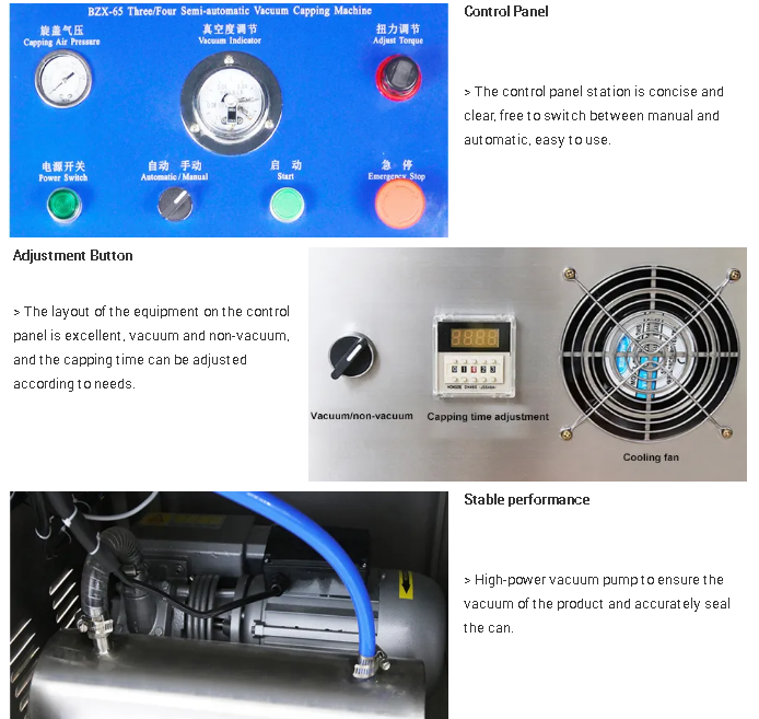 Motor Core Components Semi-Automatic Vacuum Capping Machine for Fast and Smooth Sealing
