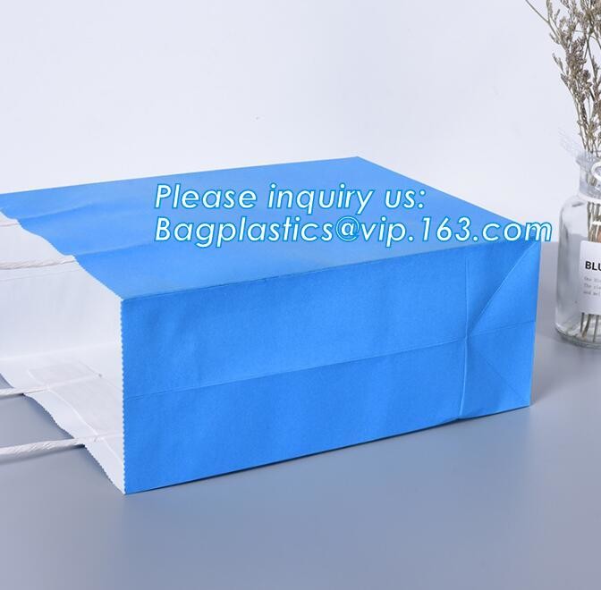 Custom Printed Accept Wholesale Stock White Brown Kraft Paper Shopping Bag With Handle No Minimum, carrier handle bags