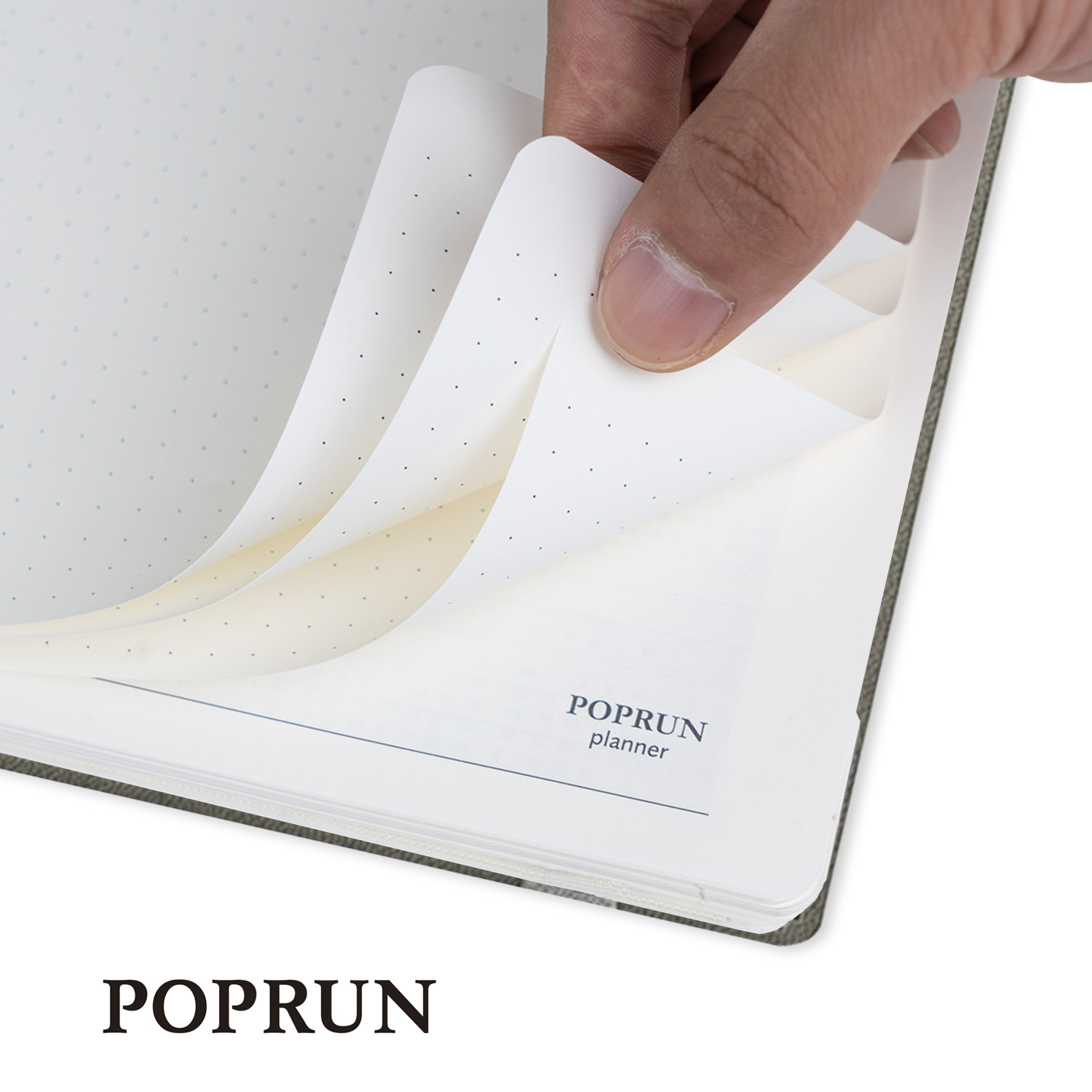 Poprun Vertical Layout Mini Weekly Planner Monochrome Inner Pages