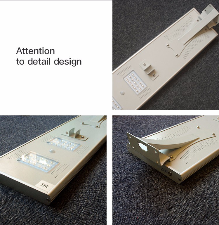 Solar Panel Integrated Motion Sensor High Brightness ip65 30w 35w 60w Solar Street Light with pole
