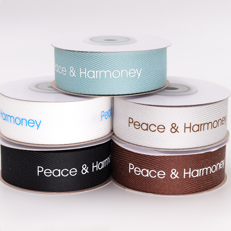 Custom Printed Gift Packaging Ribbon , Double Faced Silk Satin Ribbon