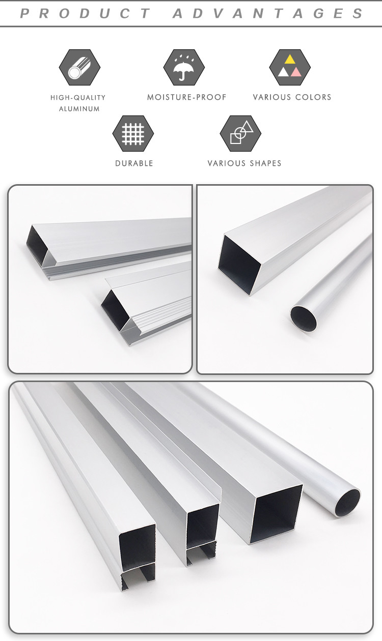 Lightweight Powder Coated Aluminium Pipe 10mm Width High Strength