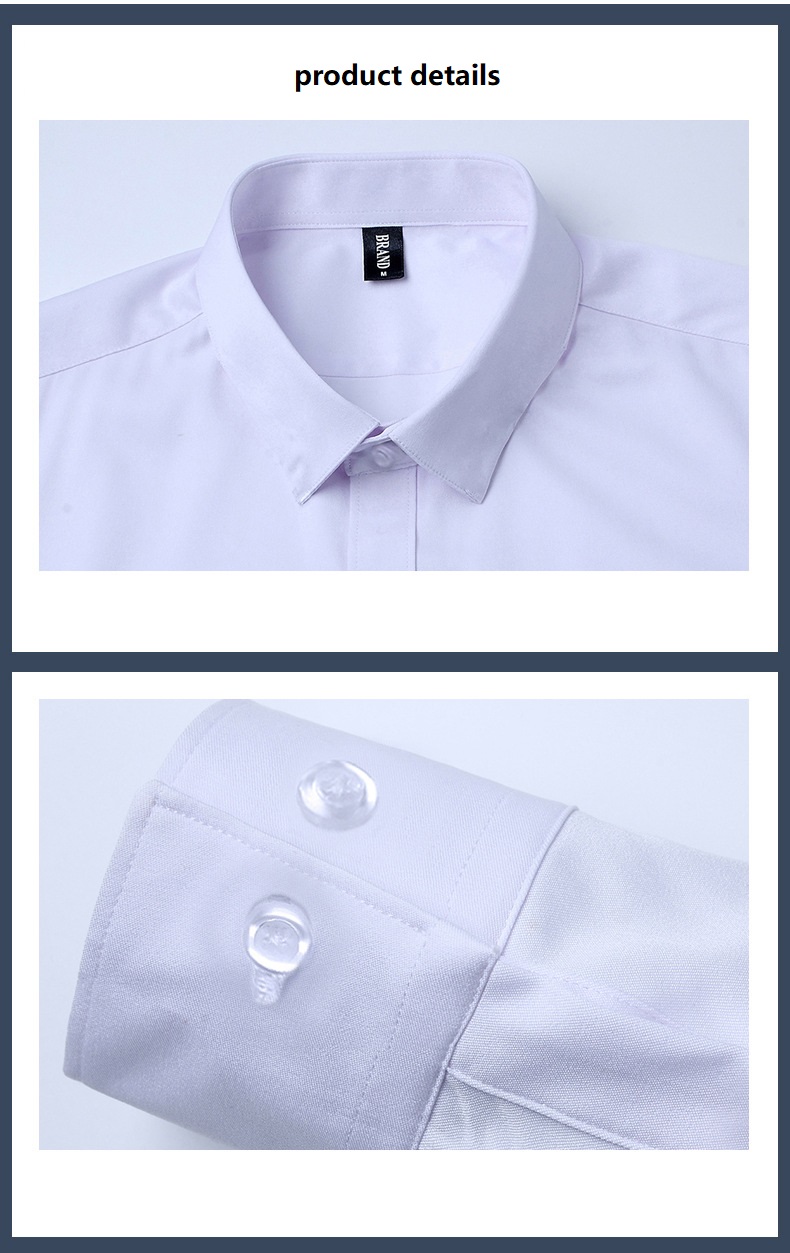 Turn-down Collar Plus Size Men's T-shirts Solid Color Long Sleeve Dress Shirts For Men