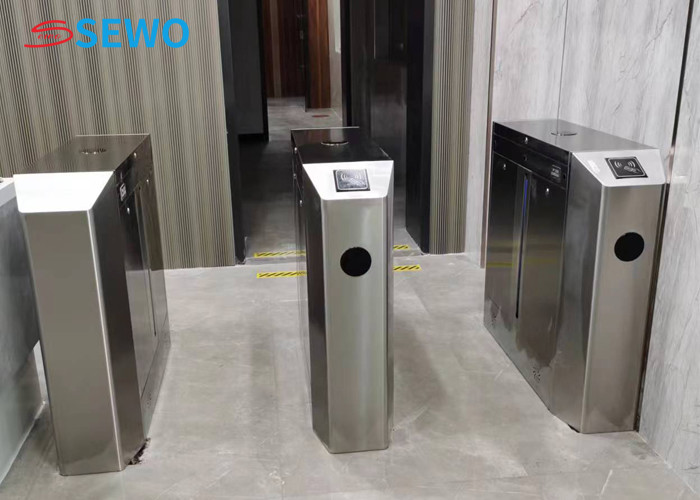 Auto Flap Barrier Gate RFID Card Reader Fingerprint Turnstile For Access Control System