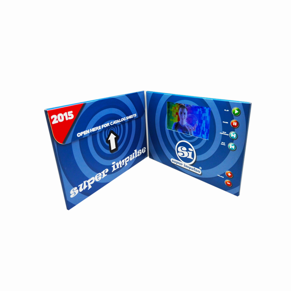 Offset printing 7 Inch Lcd Digital Video Business Card 1024*600P 128MB
