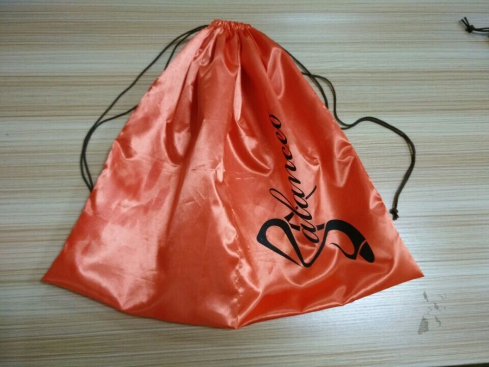 Security Soft Drawstring Bag , Hot Stamping Surface Handling Satin Shoe Bag
