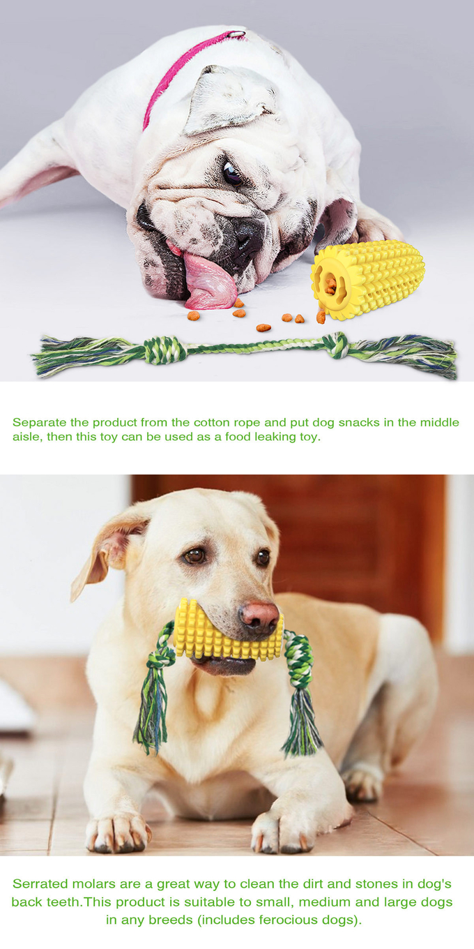 Pet Teeth Grinding Resistant Tooth Cleaning Toothbrush Corn Strap Dog Toy