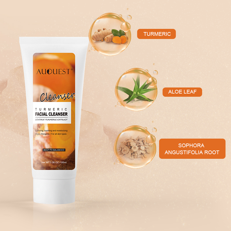 Wholesale Korean Cosmetics Face Wash Facial Cleanser 100ml Face Cleansing Turmeric Cleanser Foam Face Wash Cleanser
