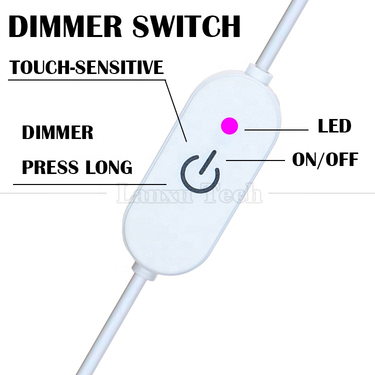 5V 1m on off Switch Controller USB to Open Wires End Cable Touch Dimmer for 3w 5w Led Strip Light Lamp