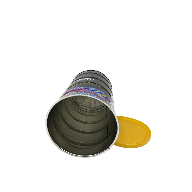 CMYK Printing Round Metal Tin Can Box For Black Bean Powder 420g