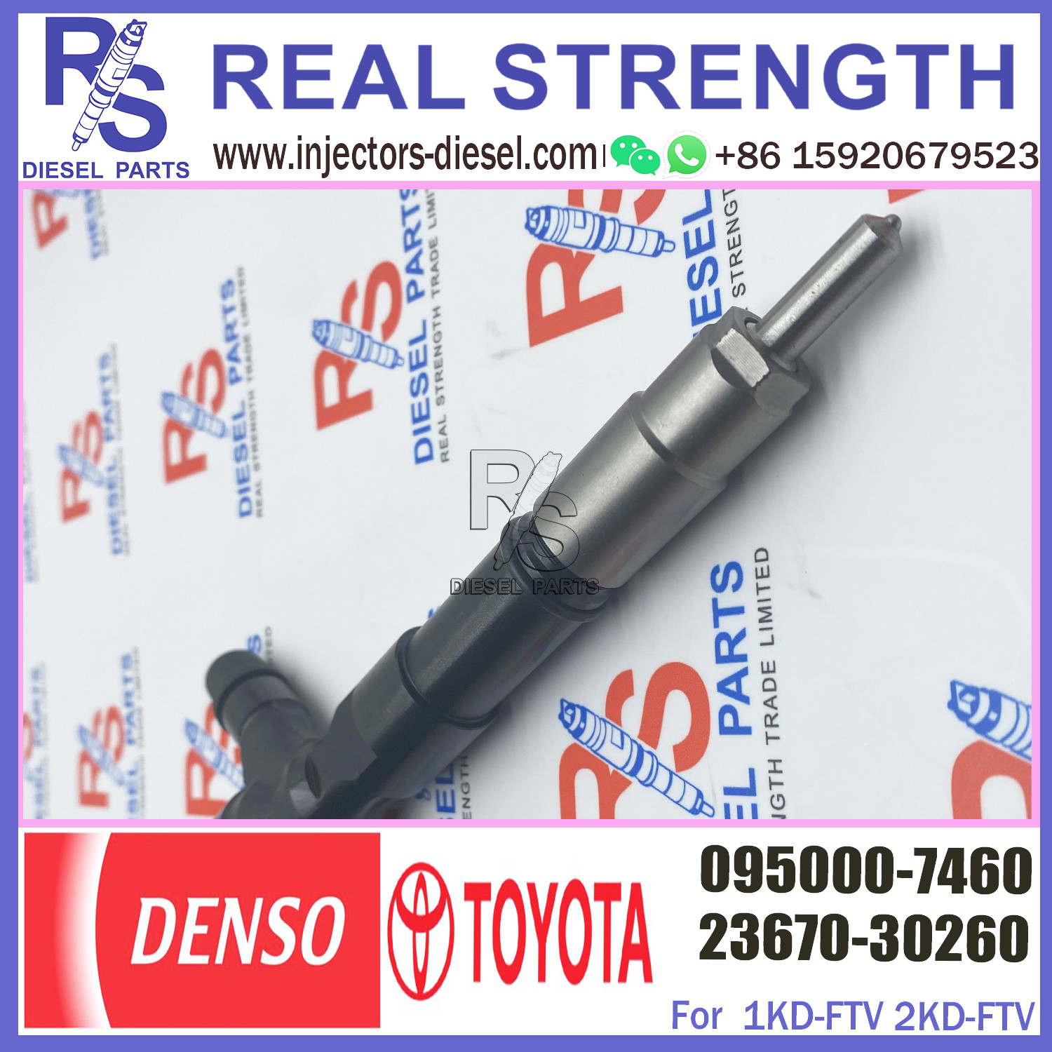 Original Common rail Diesel Fuel Injector 23670-30260 095000-7460 for T-OYOTA 23670-30260 095000-7460