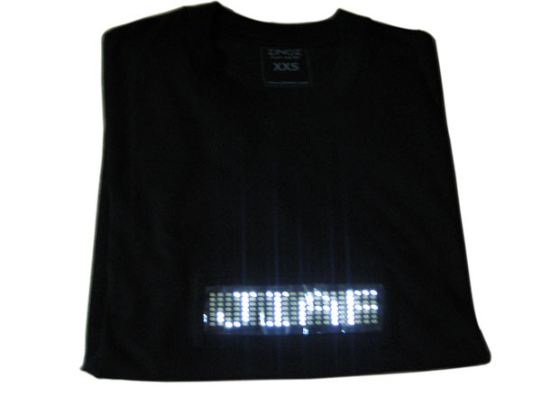 2019hot selling custom light up unisex led T-shirt message rolling display flashing led tshirt setup by the coustomer