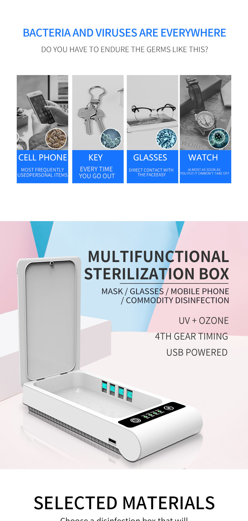 Mobile Phone UV Germicidal Box
