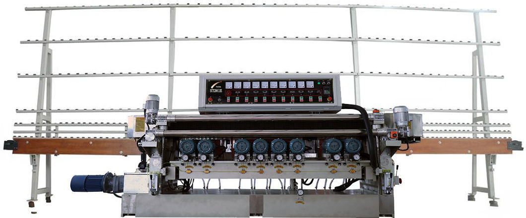 Glass Straight Line Beveling Machine 9 Spindle Glass Polishing Machine