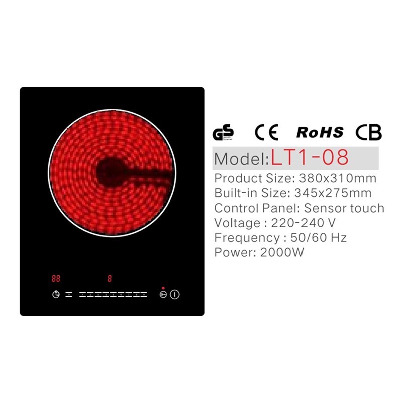 Sensor Touch 2000w Vitro Single Ceramic Cooktop