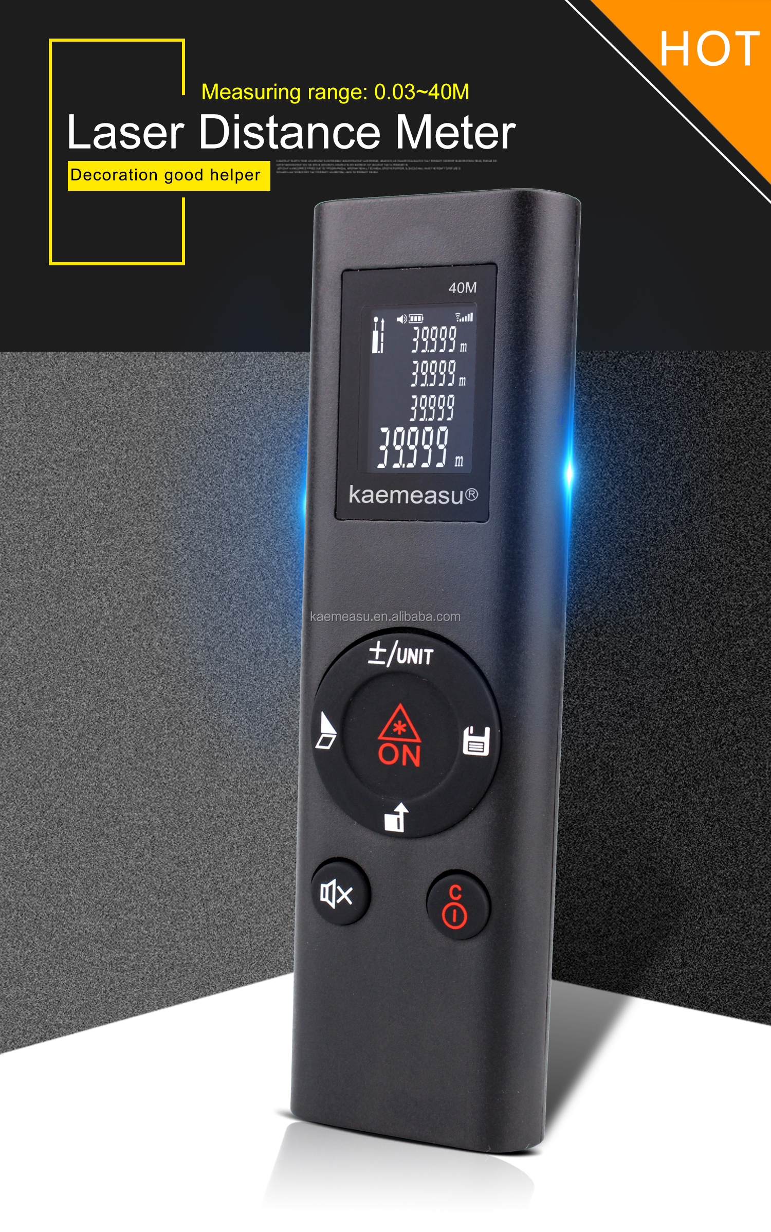 40m Mini Handheld USB Rechargeable Laser Distance Meter High Precision Infrared Electronic Ruler Laser Range Finder