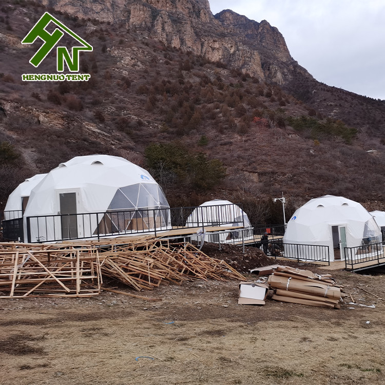 Fireproof Outdoor Camping Geodesic Dome Tent 5m Diameter For Accommodation