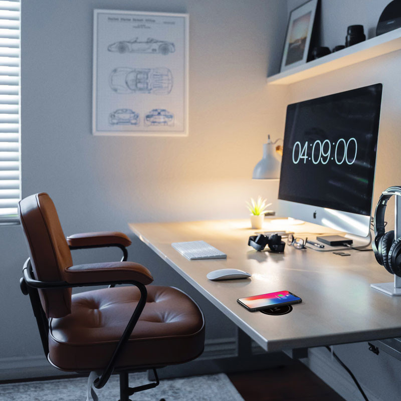 Long Distance OEM Grey Embedded Wireless Charger Desk Built In Type