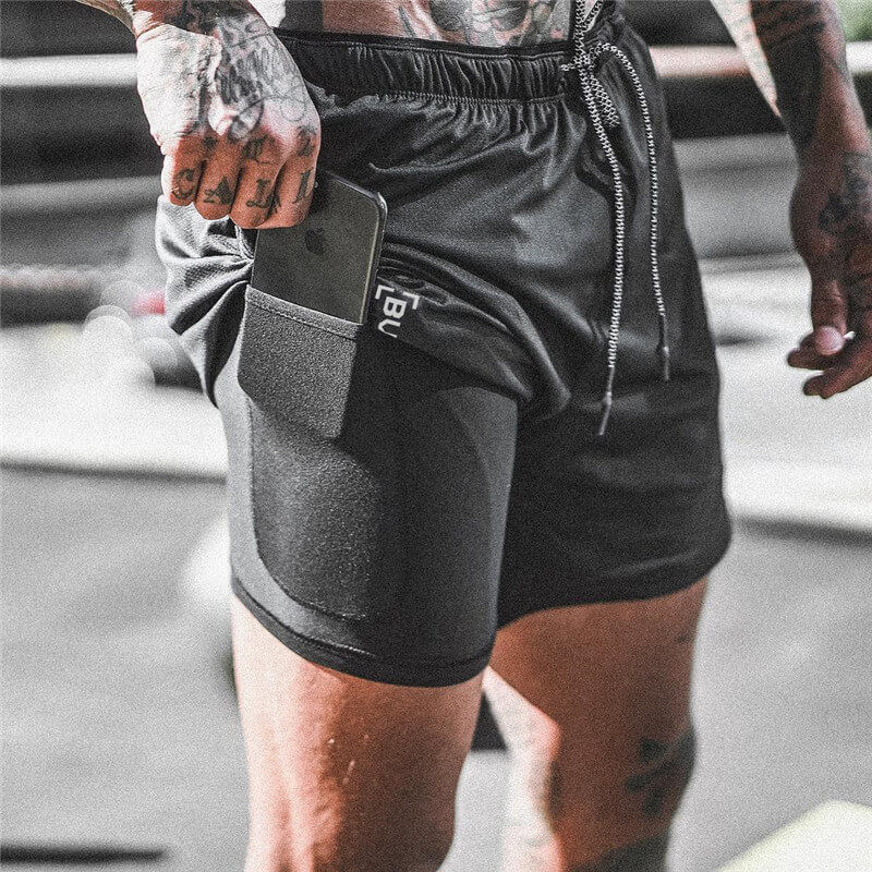 Double Deck Running Wear , Quick Dry Shorts Joyord Brand Machine Washable