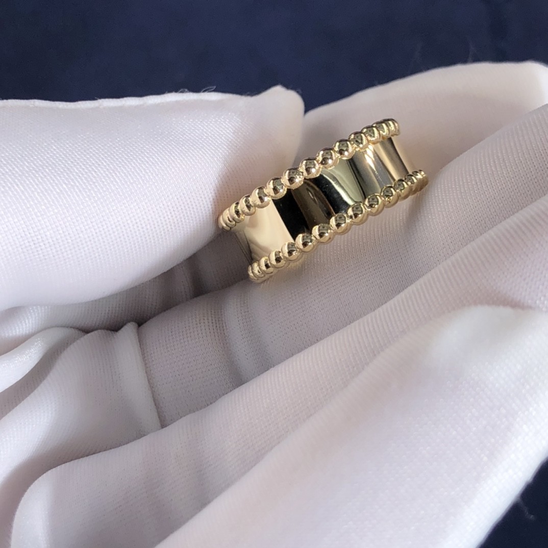 Elegant Factory Make Real Gold Van Cleef & Arpels 18k Gold PerléE Signature Ring