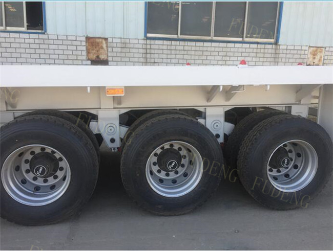 Mechanical Suspension Flatbed Container Trailer 3 * 13 Tons FUWA / BPW Axle