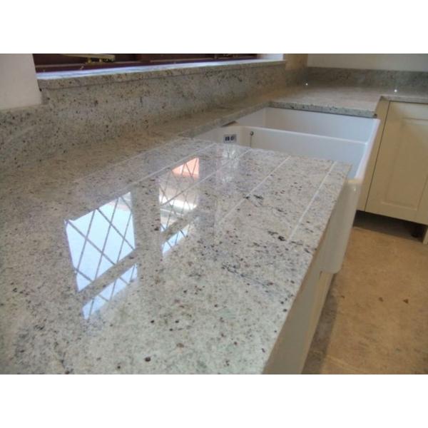 Indian Kashmir White Granite Countertops , Commercial Granite Kitchen Worktops Dishwasher