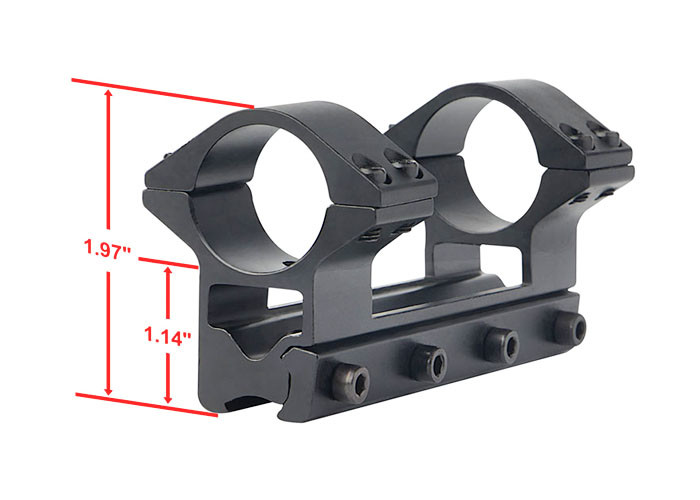 See Through Type Tactical Scope Rings Double Tube 25.4mm Ring High Durability