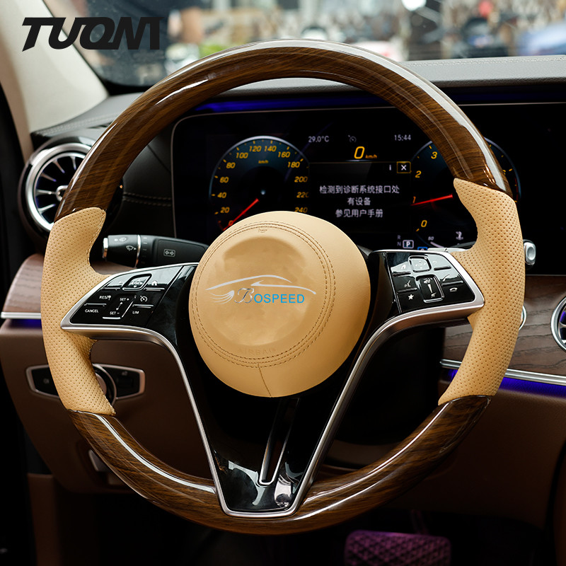 For Mercedes Benz Soft Wood Steering Wheel Device with Controls Customization