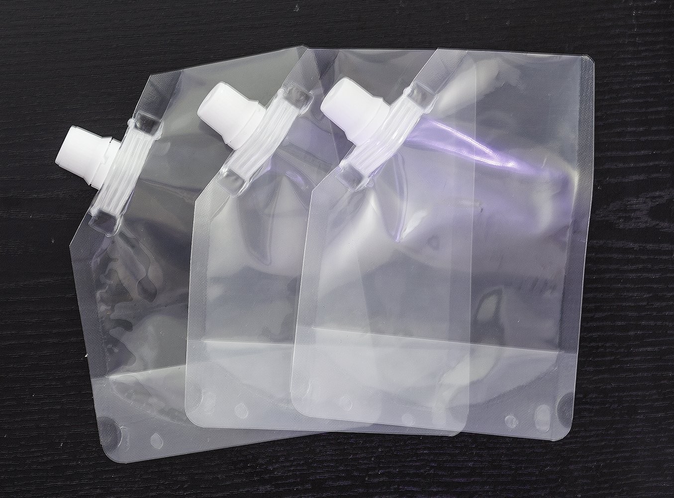k transparent spouted pouches packaging for fruit juice / milk