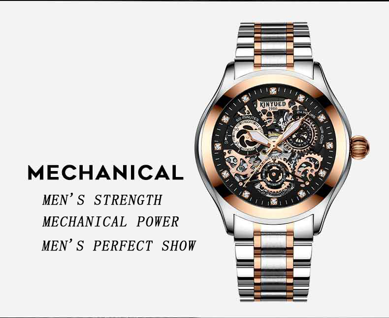 KINYUED waterproof manufacturer watches tourbillon movement mechanical watch for men